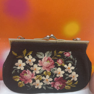 1950s Needlepoint Handbag (12"X9")