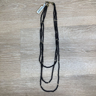 Anju Sachi Chromatic Hues – Charcoal Blackk Long Multi-Strand Necklace