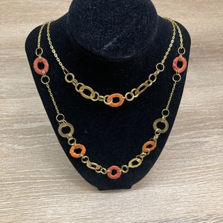 Shades of Orange Hoop Necklace
