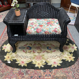 Vintage hooked rug, 55x34 in. (as is)