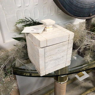 Travertine stone box