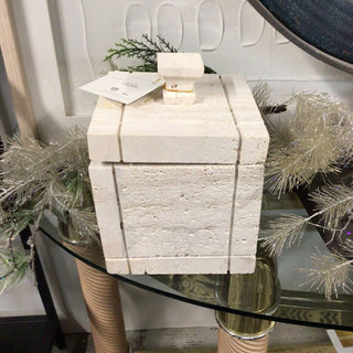 Travertine stone box