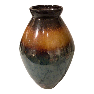 Ceramic Vase, Brown/Blue