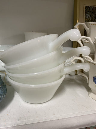 Anchor Hocking Fire King Milk Glass Bowls, Set of 4