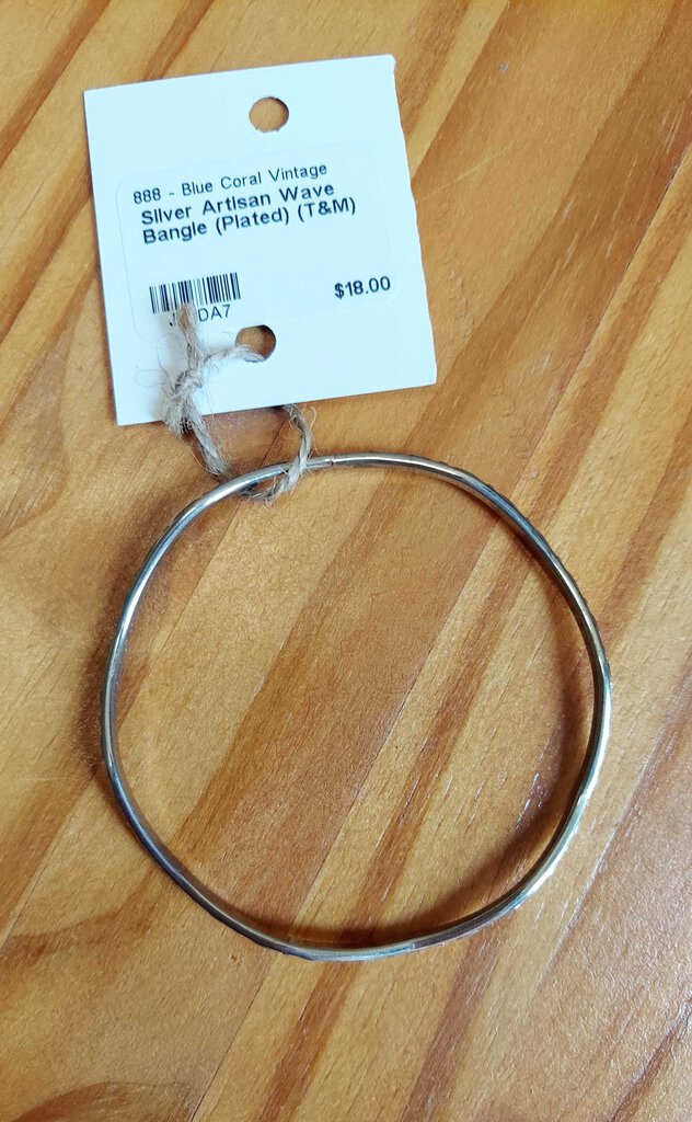 Silver Artisan Wave Bangle (Plated) (T&M)