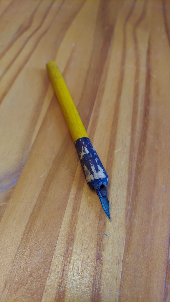 1158 american pencil company nib pen, yellow short handle
