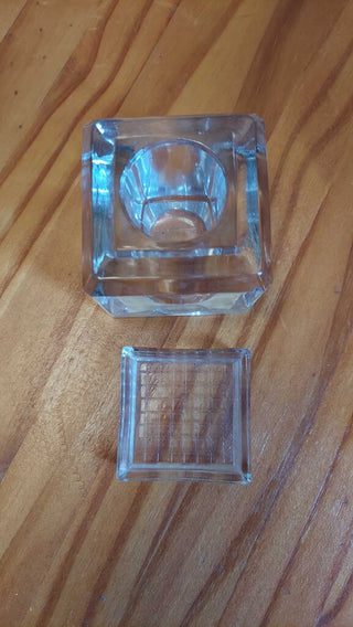 1930s Art Deco Heavy Glass Inkwell