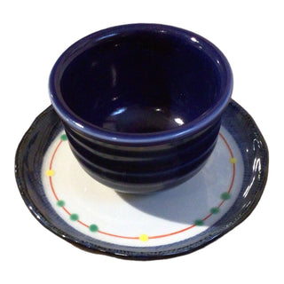 Saki blue cup and saucer (c)