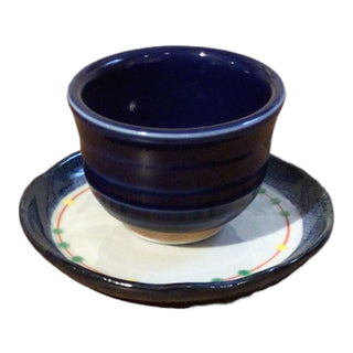 Saki blue cup and saucer (c)