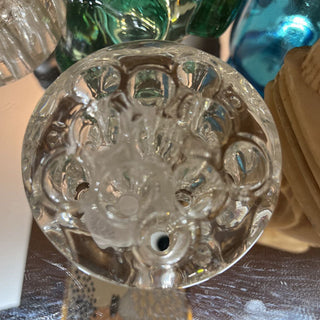 Floral Frog/ Eleven Hole/ Clear Glass