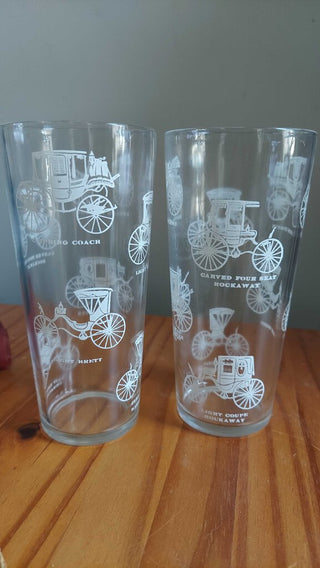 (2pc set) MCM history of "Carraiges" Highball Glass Set