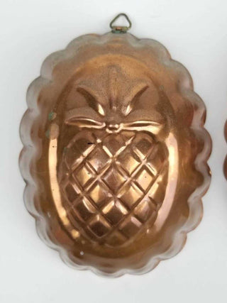 Antique Copper Mold Fleur de Lis Pineapple Aspic Gelatin Cake Butter Mold Lucky Vintage Kitchen Wall Decor French Country Rustic Heavy Cake