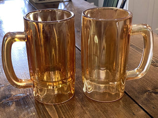 Set of 2 Peach Lusterware Mugs