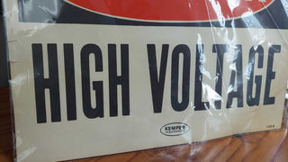 Vintage "danger high voltage" sign