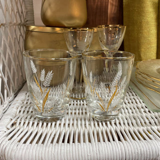 1960s Libbey Gold Wheat Glasses (Set of 2)