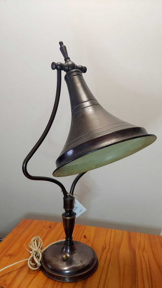 Medical Lamp by Will Ross Inc. Milwaukee Wis., brass and copper tilting table lamp (as is)