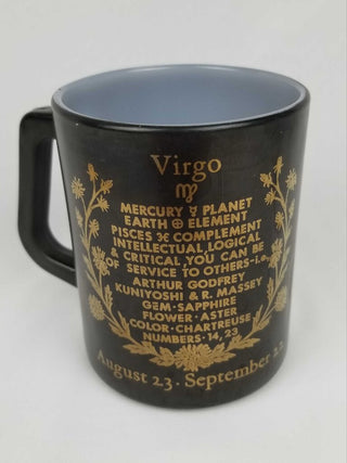 Vintage Federal Glass Zodiac Mug Virgo