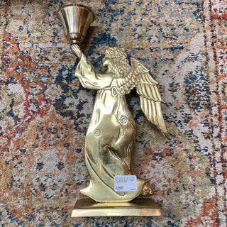 14" Solid Brass Angel Candkeholder