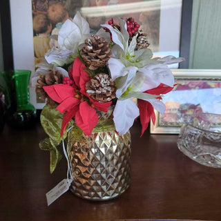 Holiday Floral in Mercury Glass Vase