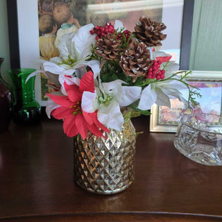 Holiday Floral in Mercury Glass Vase