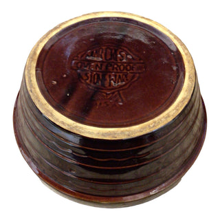 Vintage MCM Mar-Crest Brown Glaze 10" Pottery Mixing Bowl