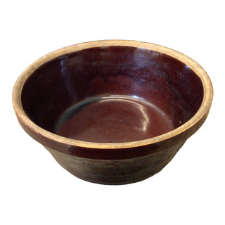 Vintage MCM Mar-Crest Brown Glaze 10" Pottery Mixing Bowl