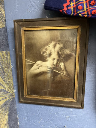 Cupid, B&W photo framed
