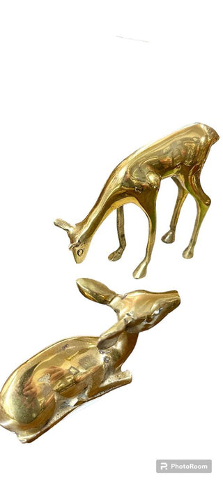 Brass deer pair