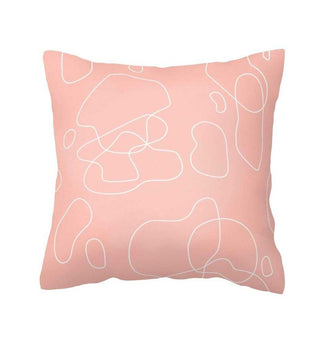 Pink and White Modern Abstract 18" Throw Pillow