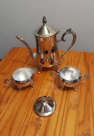 Ornate Silver Tea Set (4pc) by Davco