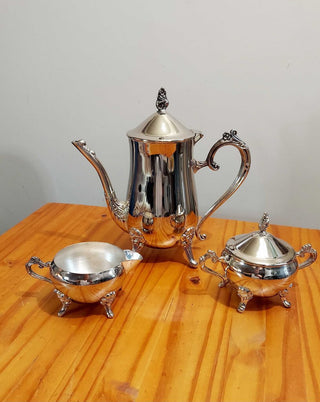 Ornate Silver Tea Set (4pc) by Davco