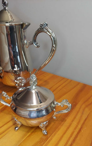 Ornate Silver Tea Set (4pc) by Davco