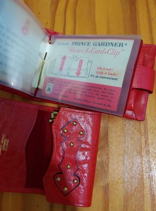 NOS - (2pc) 1960s Red Genuine Cowhide Bifold Wallet Key Set by PRINCESS GARDNER