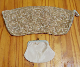 1940s Hand Beaded Clutch with coin purse by John Wind - Japan (T&M)