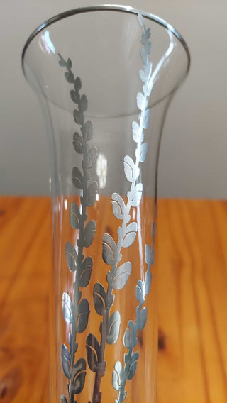 Art Deco Bud Vase, Sterling on Crystal by Silver City Glass Company
