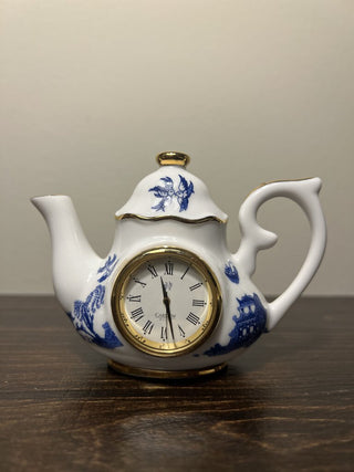 Rare Antique Cardew Blue Teapot Clock 4" x 3"