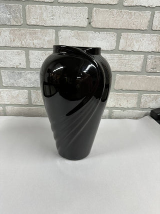 Black Haeger vase, 10.5 inch