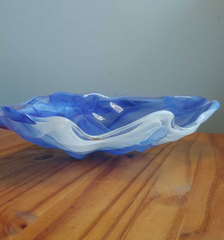 Open Clam Shell, Artisan Hand Crafted Glass Bowl, Home Accents FIRM