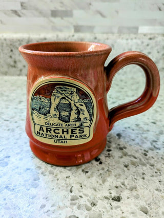 Deneen Arches National Park Mug Delicate Arch Utah Orange Pottery Drip