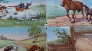 Vintage EAS 3011 Classic Farm Animals - Germany Litho Die Cut Paper Scraps Double Sheet, glanzbilder animals tiere FIRM