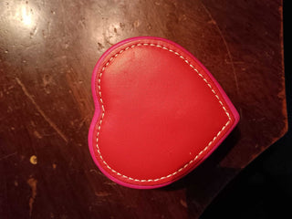 Coach Red Leather Heart Box 2 3/4" x 2 3/4" x 1 1/2 deep