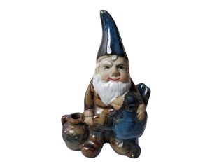 Pfaltzgraff Village Gnome w Blue Bird Friend 4"