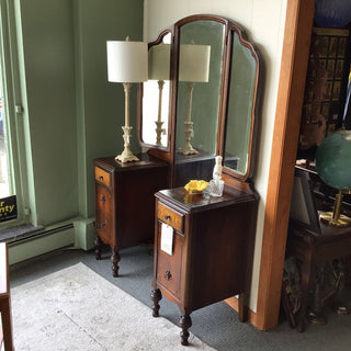 Beautiful Antique Vanity with Trifold Mirror