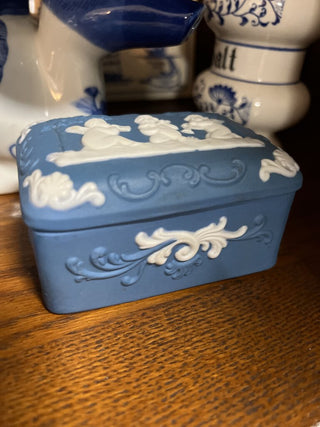 Blue Cherub Trinket Box 4"x 3"