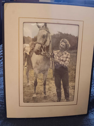 1950s Horse and Owner 8 x 10 Cardboard Frame