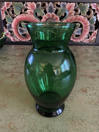 Vintage Emerald Green Glass Vase