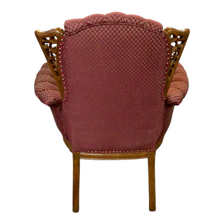 Vintage Maroon French Style Arm Chair