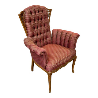 Vintage Maroon French Style Arm Chair