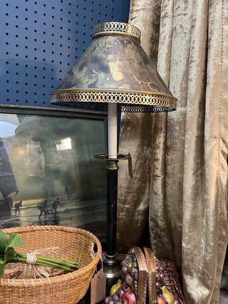 Vintage Black & Gold Toile Lamp