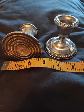 PAIR Sterling Candle Holds 3" tall. #812